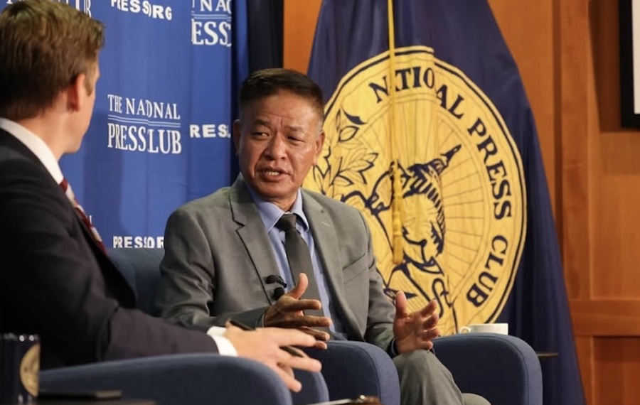 CTA President Penpa Tsering spreekt tijdens een evenement bij de National Press Club in Washington D.C. op 30 oktober 2025